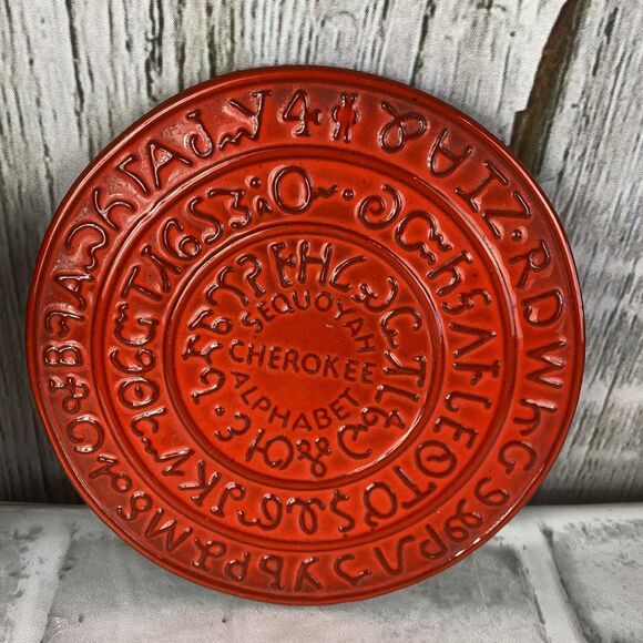 Vintage Frankcoma Sequoyah Cherokee Alphabet Trivet - Picture 2 of 5